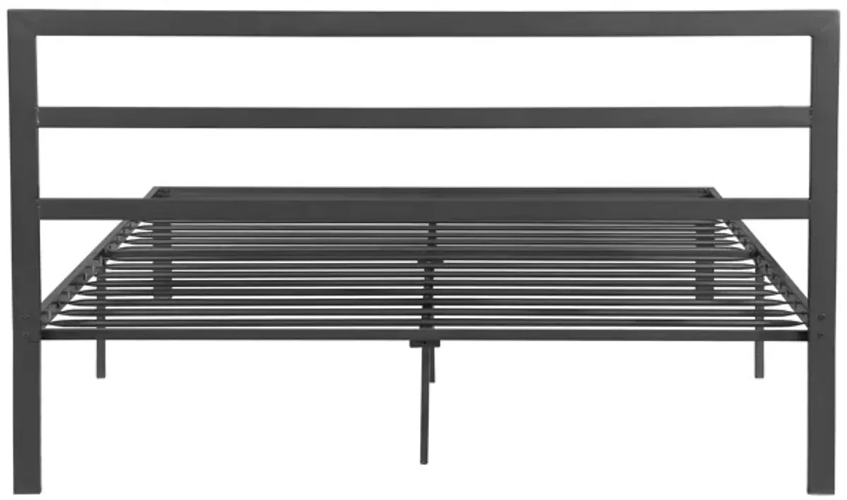 Streamdale Queen Size Metal Bed Frame With Headboard Charcoal