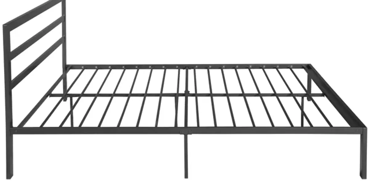 Streamdale Queen Size Metal Bed Frame With Headboard Charcoal