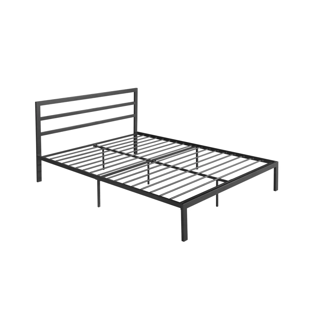 Queen Size Metal Bed Frame With Headboard Charcoal