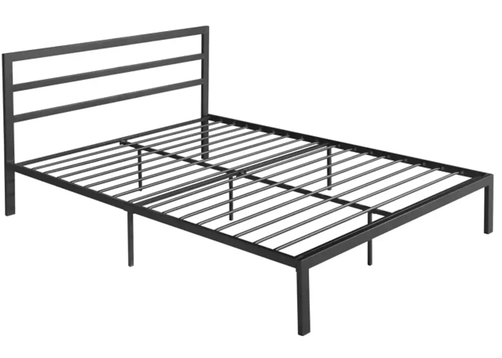 Queen Size Metal Bed Frame With Headboard Charcoal