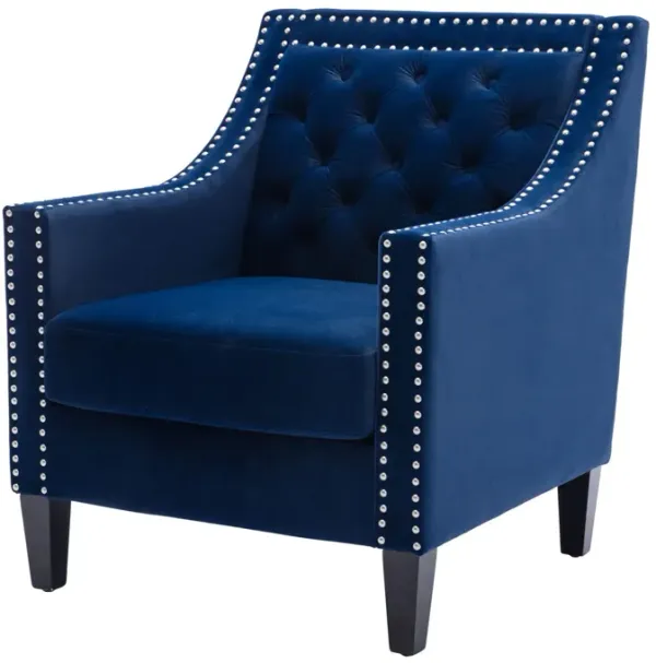 Accent Armchair Living Room Chair With Nailheads And Solid Wood Legs