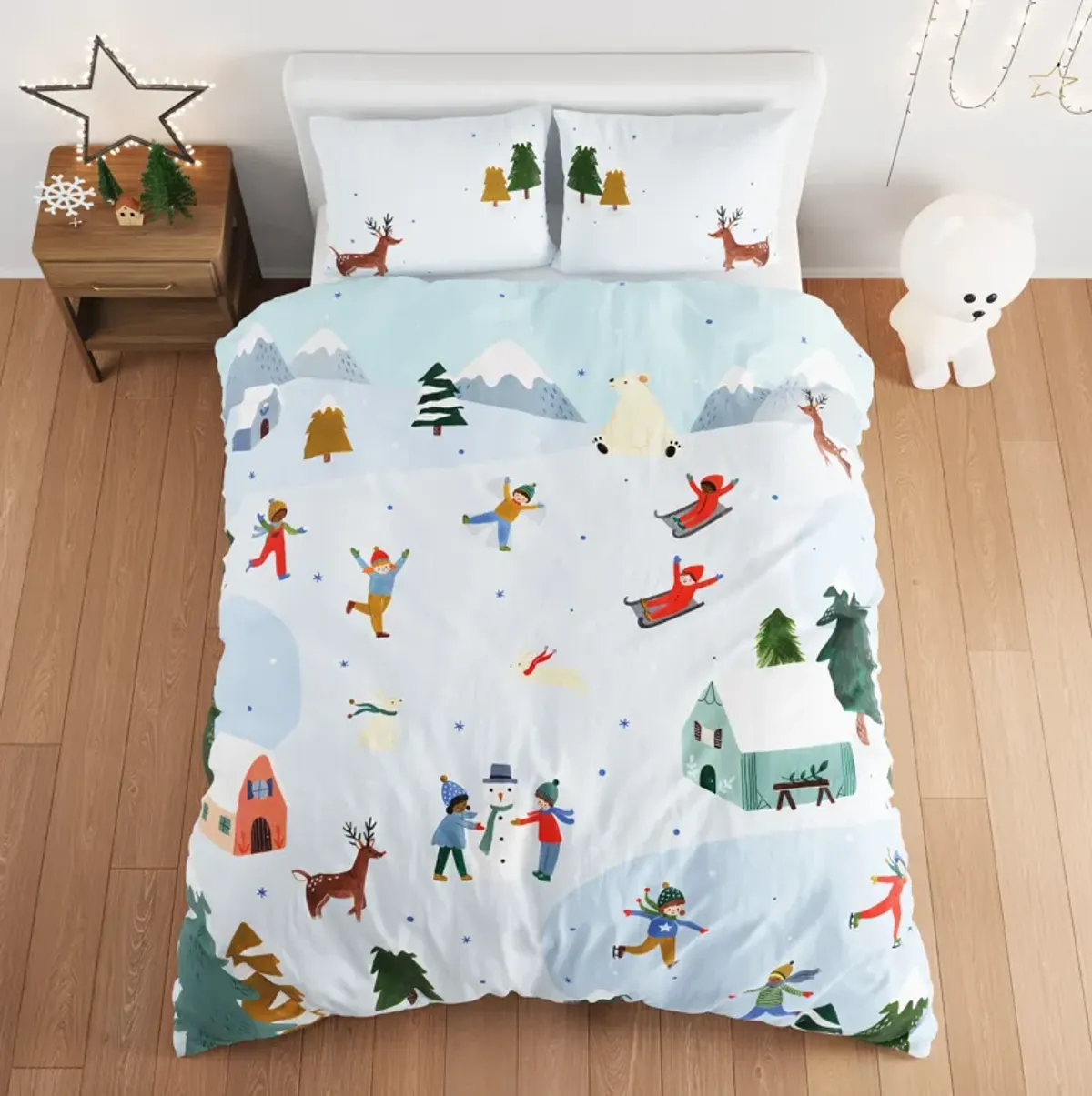 Snowy Day 100% Cotton Duvet & Pillowcase Set - Twin