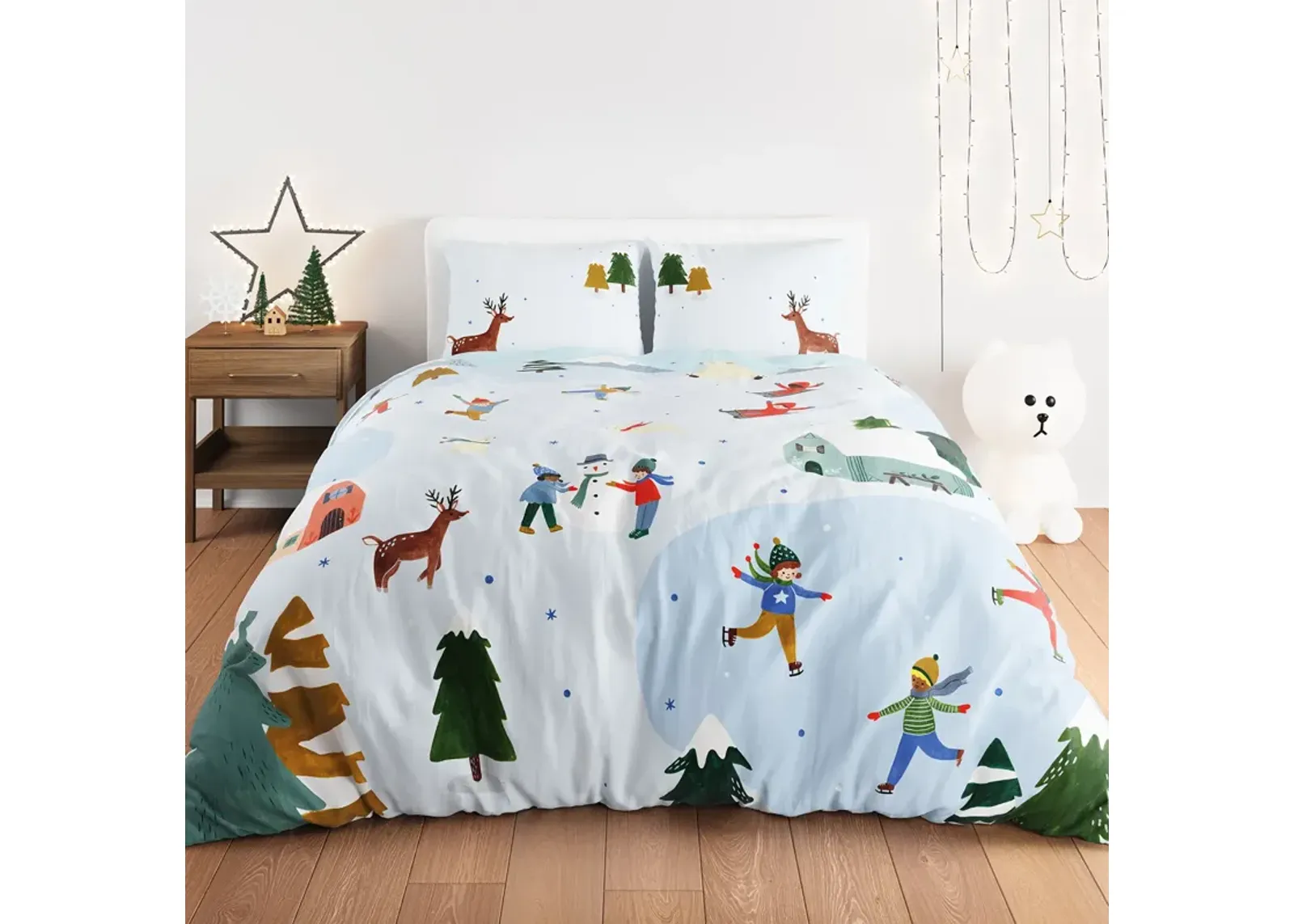 Snowy Day 100% Cotton Duvet & Pillowcase Set - Twin