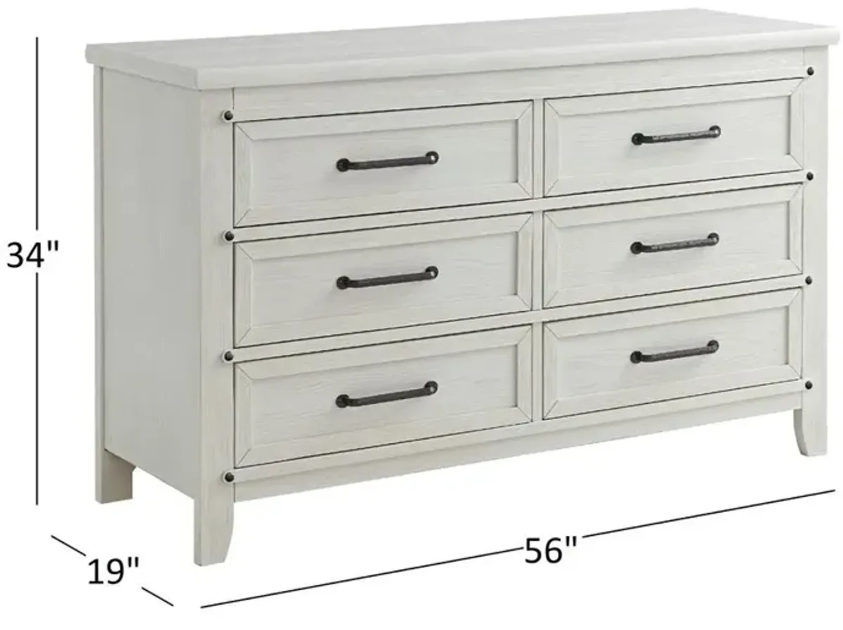 Soho Baby Ellison 6Dr Dresser Rustic White