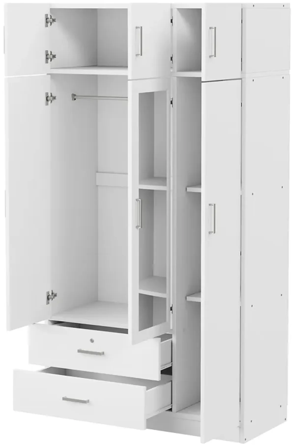 Merax Mirror Wardrobe with 2 Drawers