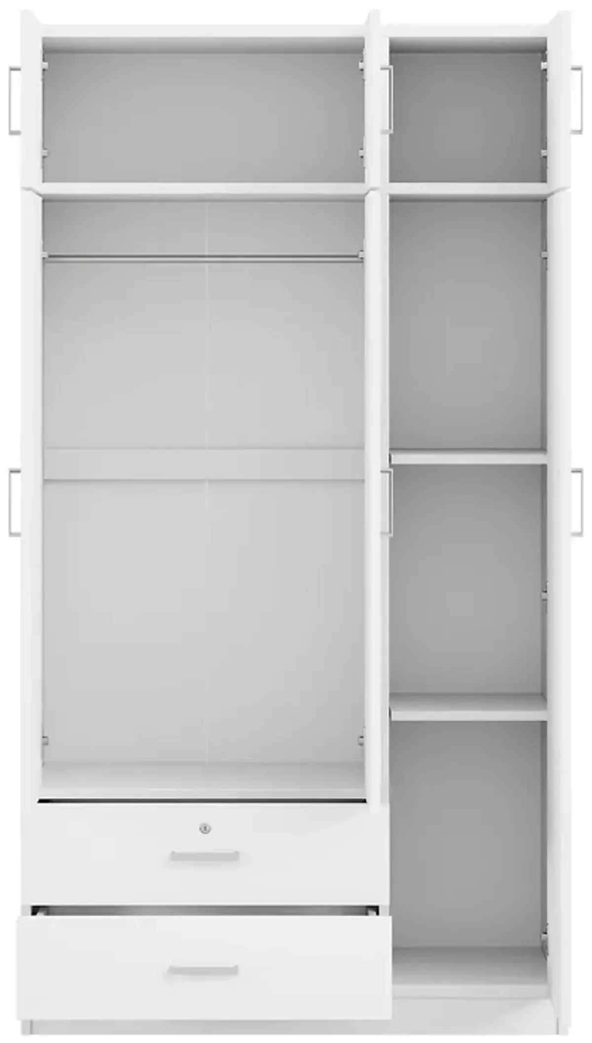 Merax Mirror Wardrobe with 2 Drawers