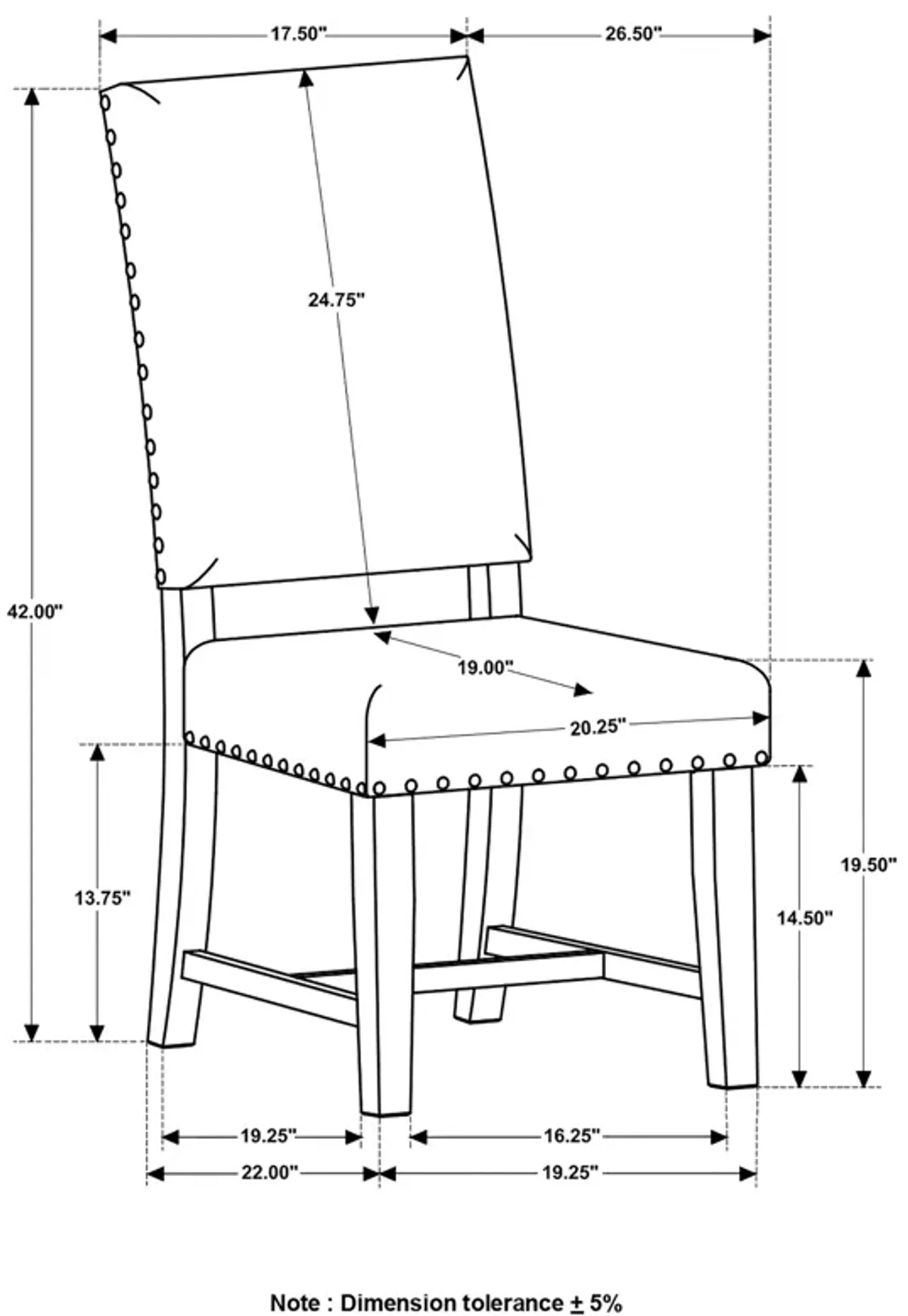 Twain Upholstered Side Chairs Warm Grey (Set of 2)