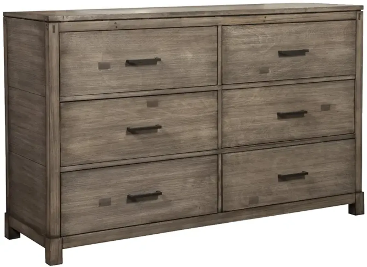 Sydney 6 Drawer Dresser, Weathered Grey