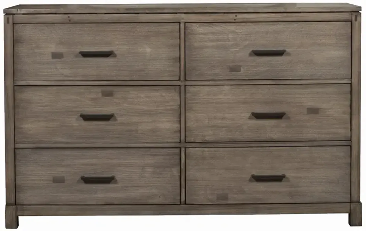 Sydney 6 Drawer Dresser, Weathered Grey