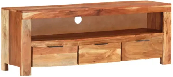 vidaXL TV Cabinet 43.3"x11.8"x15.7" Solid Acacia Wood