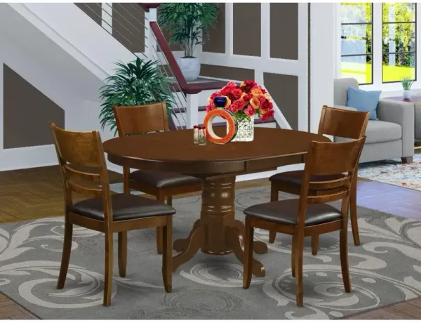 5 Pc Kenley with a 18" Leaf and 4 Leather Chairs
