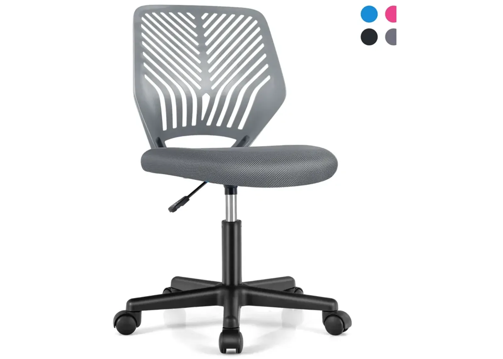 Height-adjustable Ergonomic Kids Desk Chair with Universal Casters