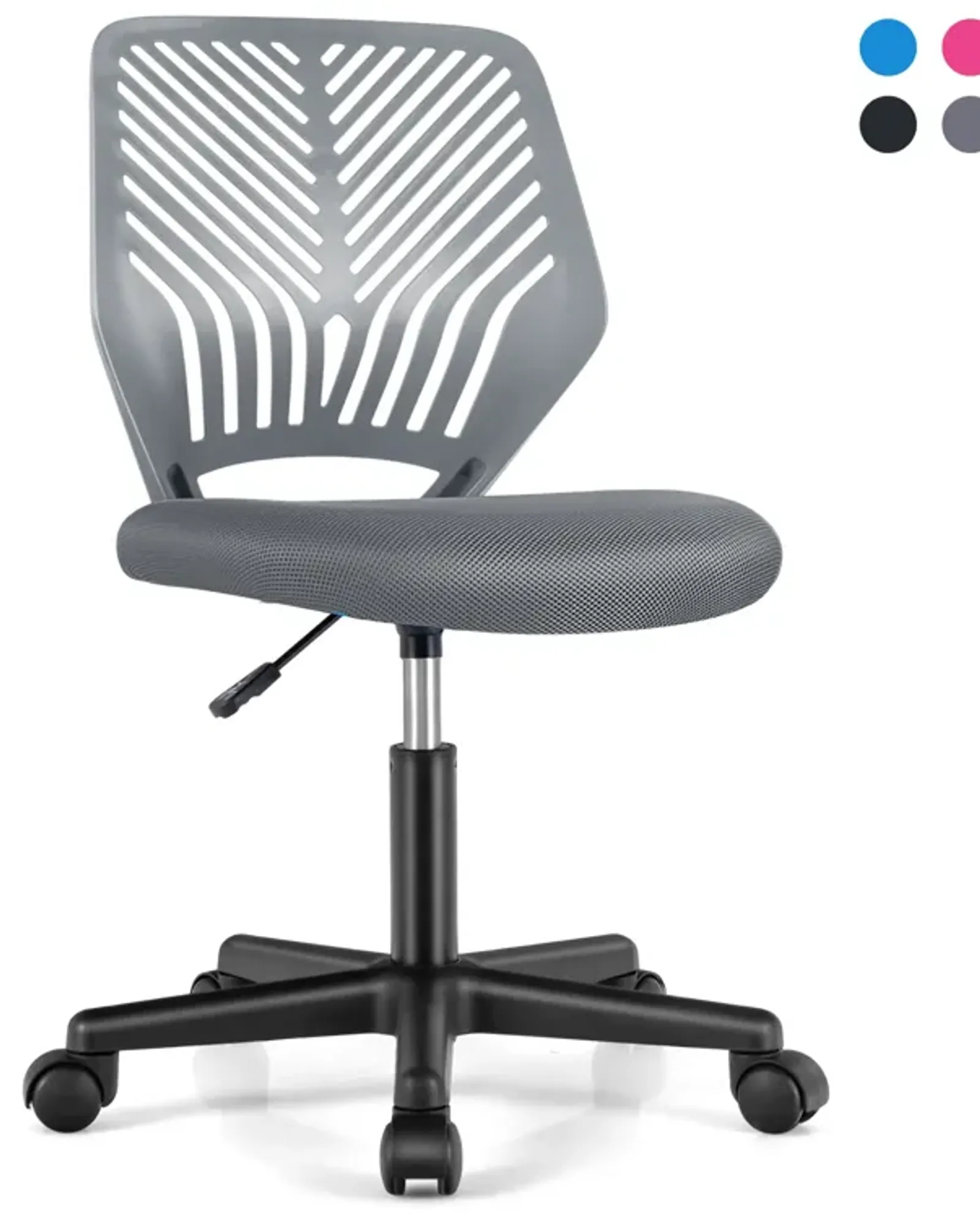 Height-adjustable Ergonomic Kids Desk Chair with Universal Casters