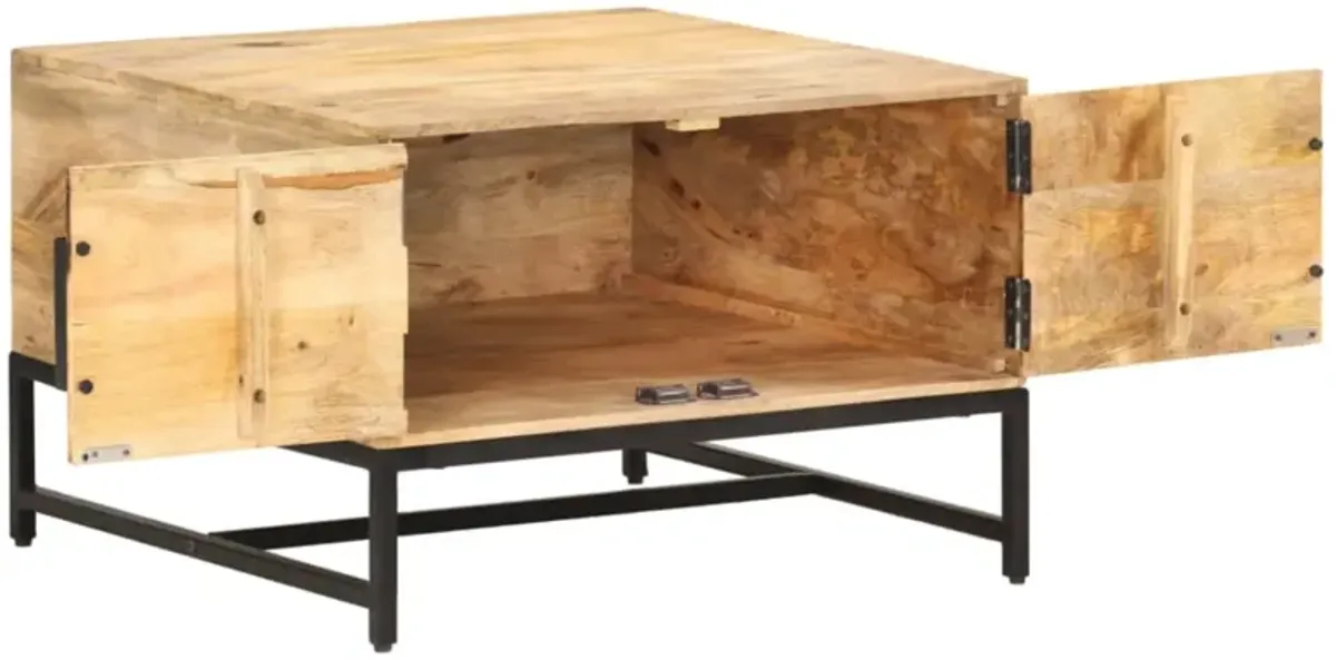 vidaXL Coffee Table 26.4"x26.4"x17.7" Solid Mango Wood