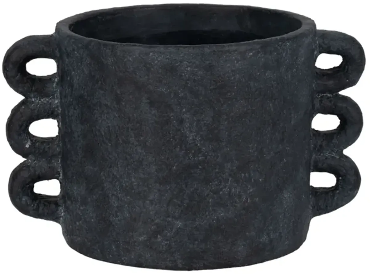 13" Black Arch Handle Planter