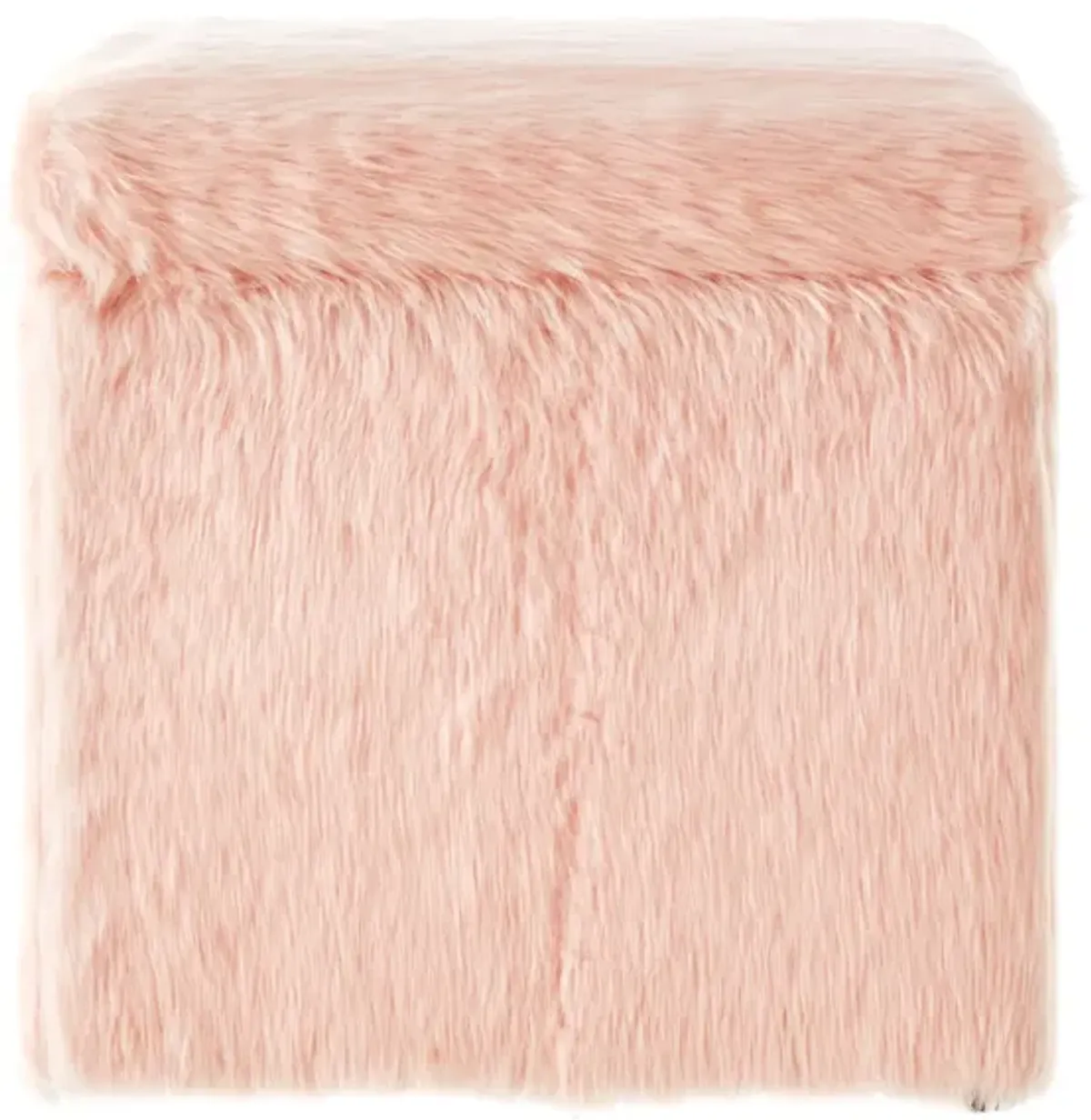 Inspired Home Emme Faux Fur Storage Ottoman