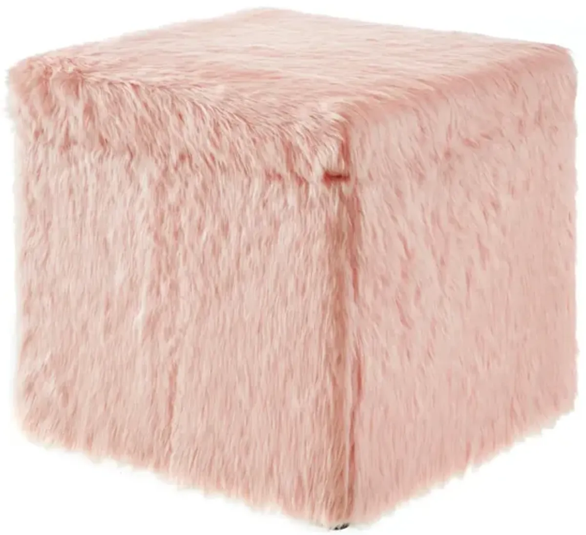 Inspired Home Emme Faux Fur Storage Ottoman