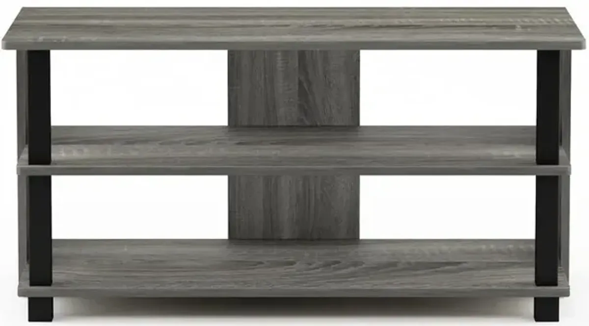 Sully 3-Tier TV Stand for TV up to 40, French Oak Grey/Black, 17076GYW/BK