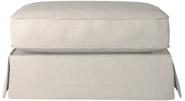 Americana Light Gray Upholstered Pillow Top Ottoman