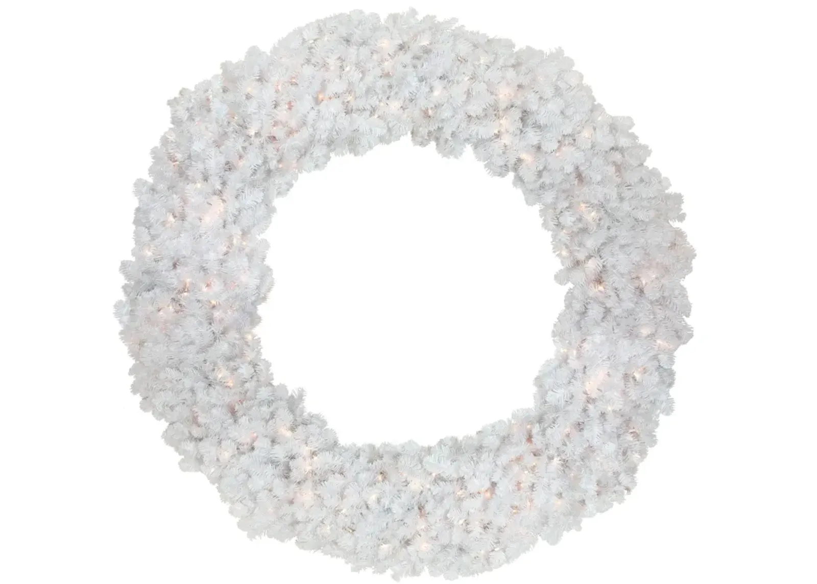 Pre-Lit White Commercial Snow White Pine Artificial Christmas Wreath - 6-Foot  Clear Lights