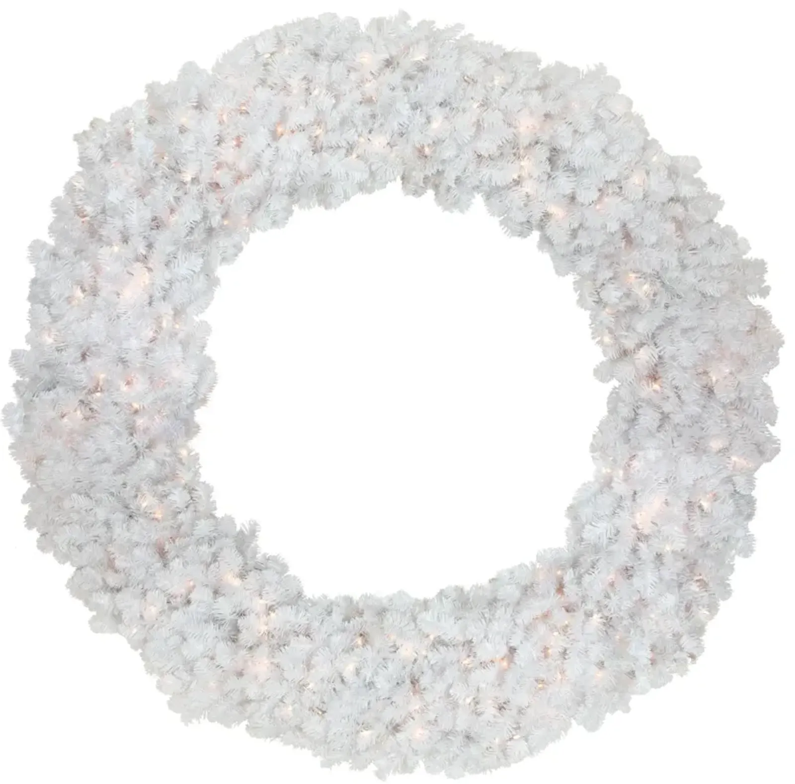 Pre-Lit White Commercial Snow White Pine Artificial Christmas Wreath - 6-Foot  Clear Lights