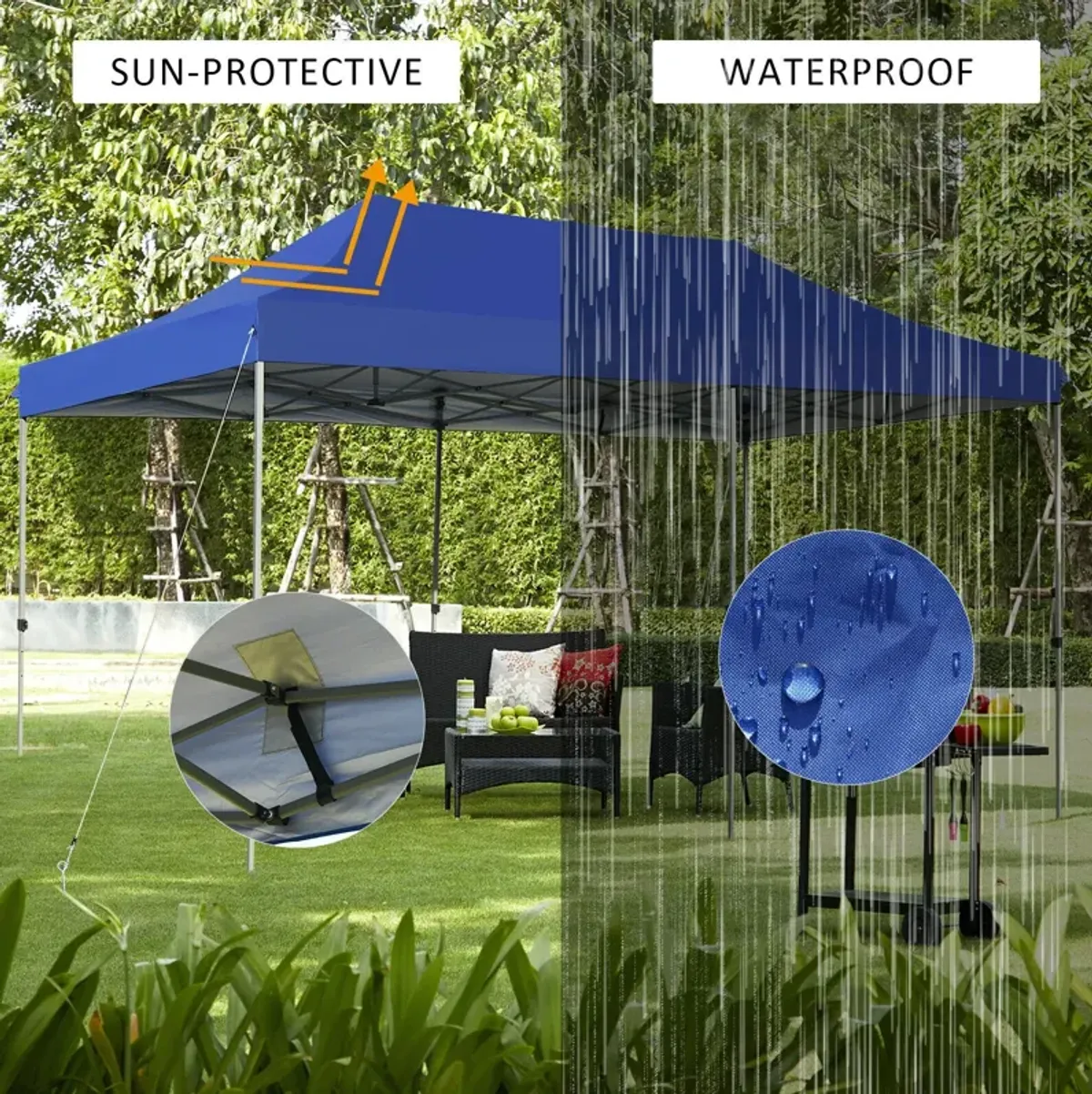 Adjustable Folding Heavy-Duty Sun Shelter with Carrying Bag for Outdoor Events and Beach Days