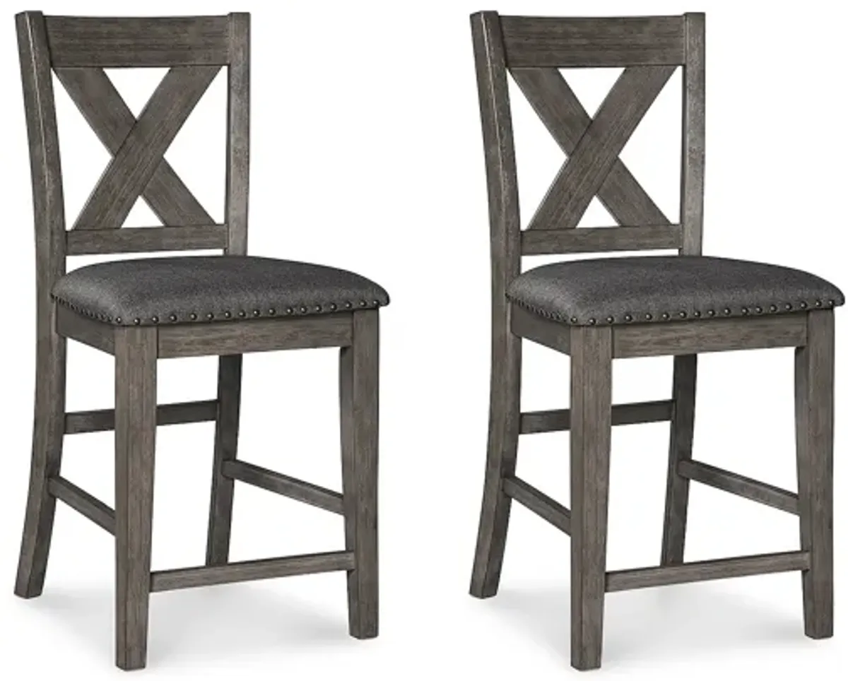 Caitbrook X Back Counter Height Bar Stool (Set of 2)