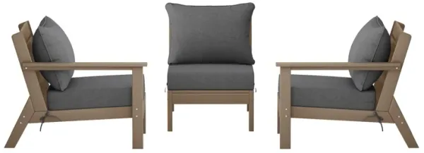 WestinTrends Outdoor Patio HDPE Sectional Sofa with Patio Cushions