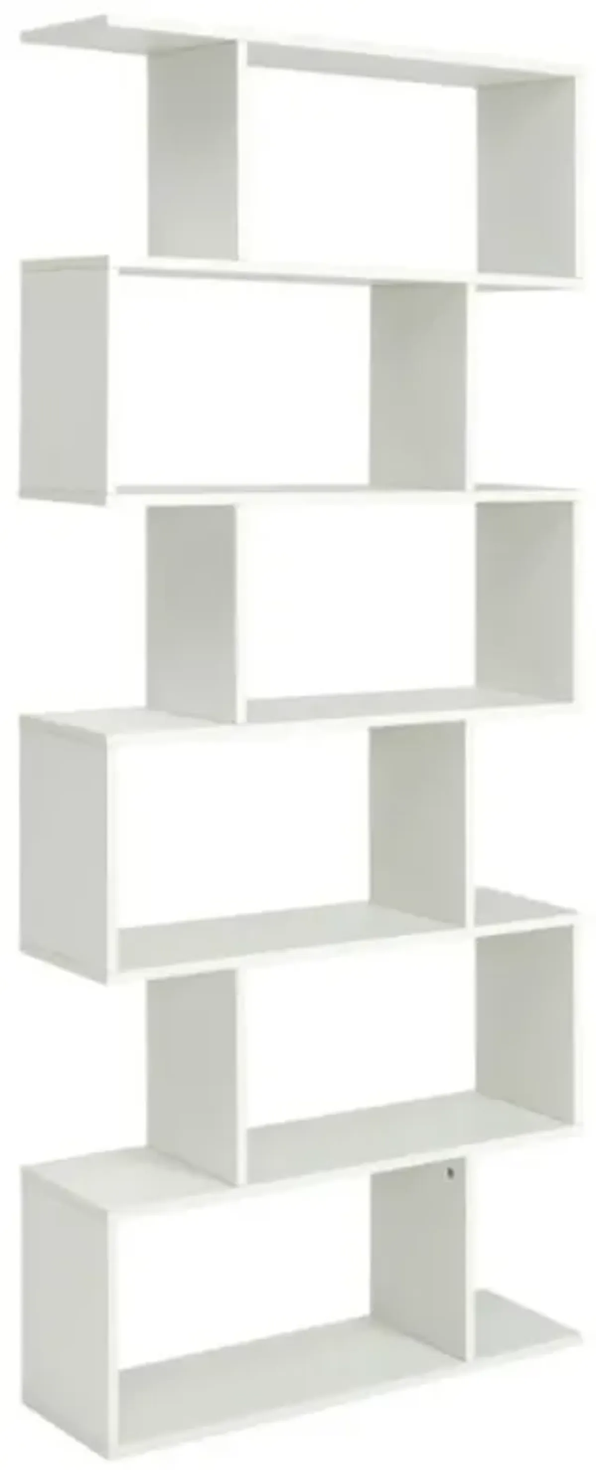 Hivvago 6 Tier S-Shaped Bookshelf Storage Display Bookcase Decor Z-Shelf