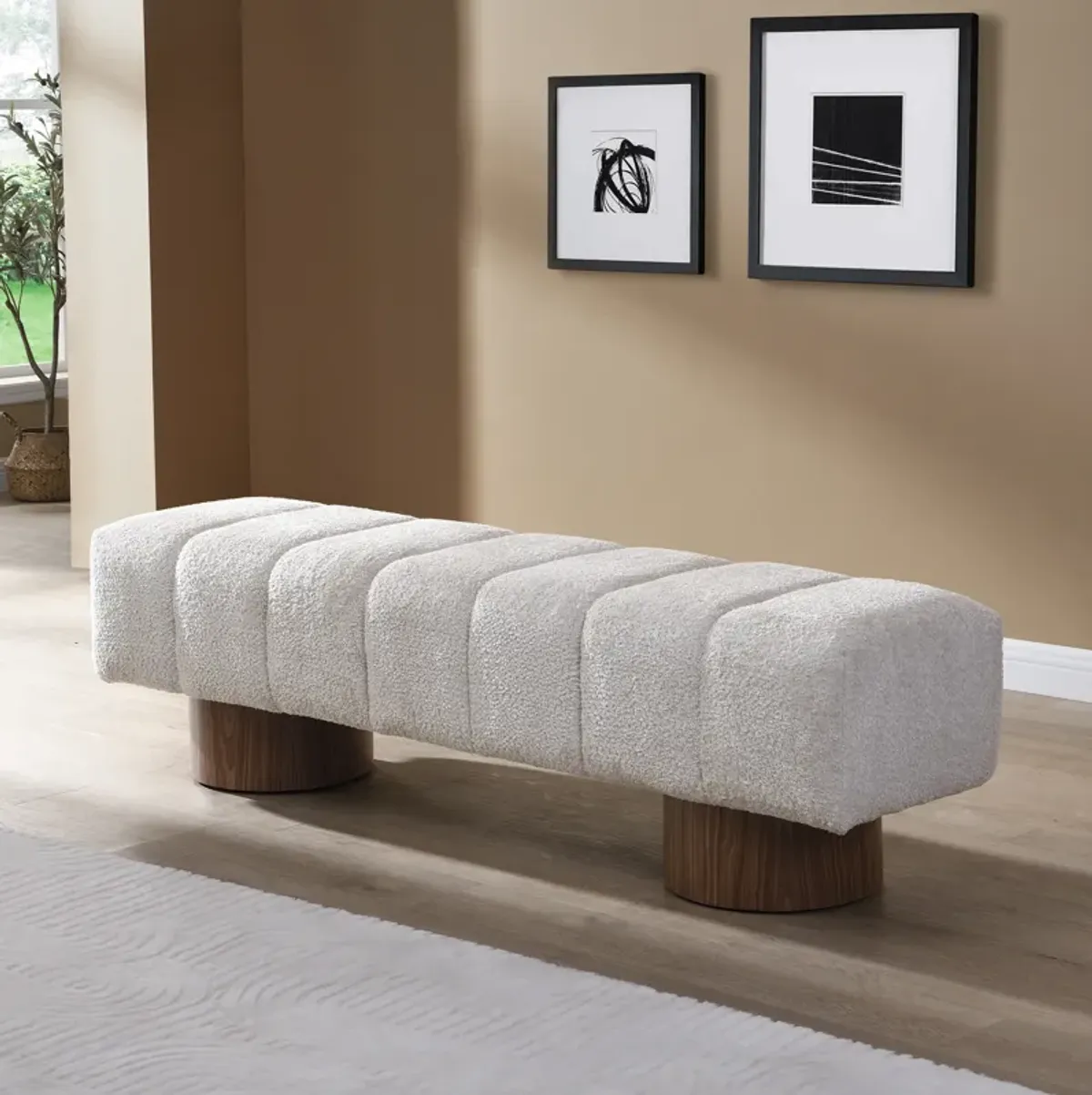 Merax Upholstered Dining Bench Ottoman