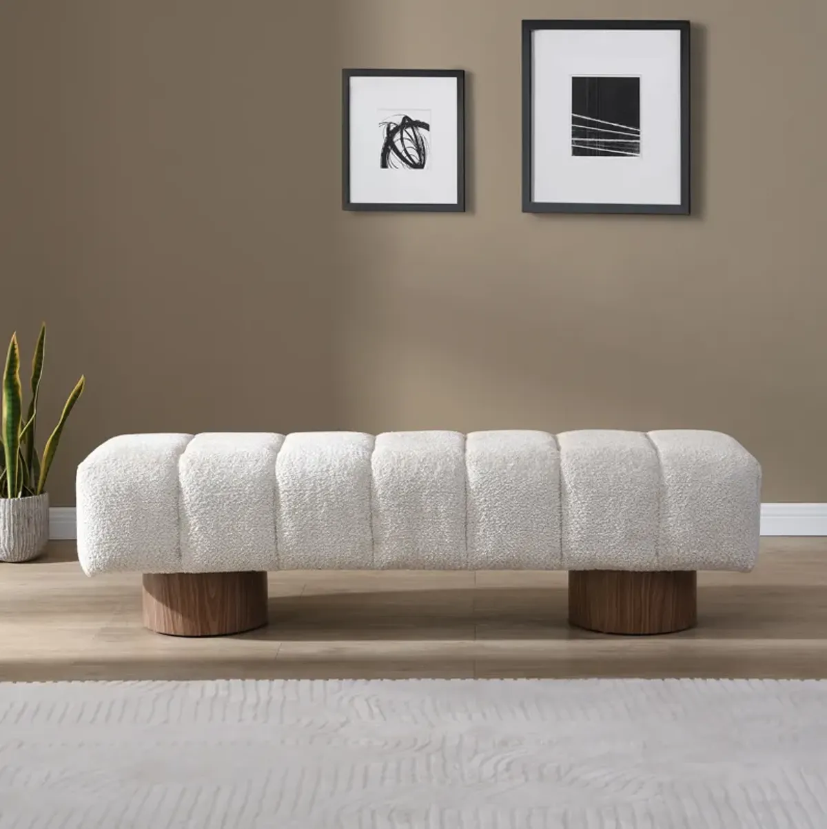 Merax Upholstered Dining Bench Ottoman