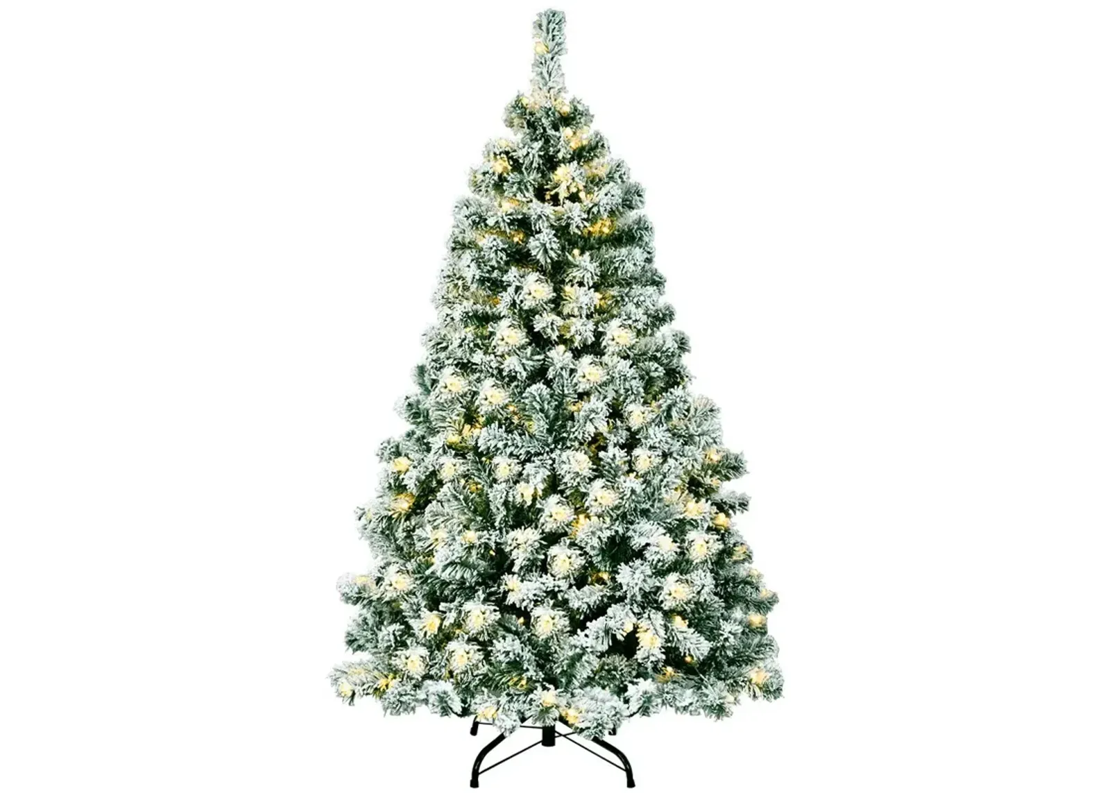 4.5 Feet Pre-Lit Premium Snow Flocked Hinged Artificial Christmas Tree