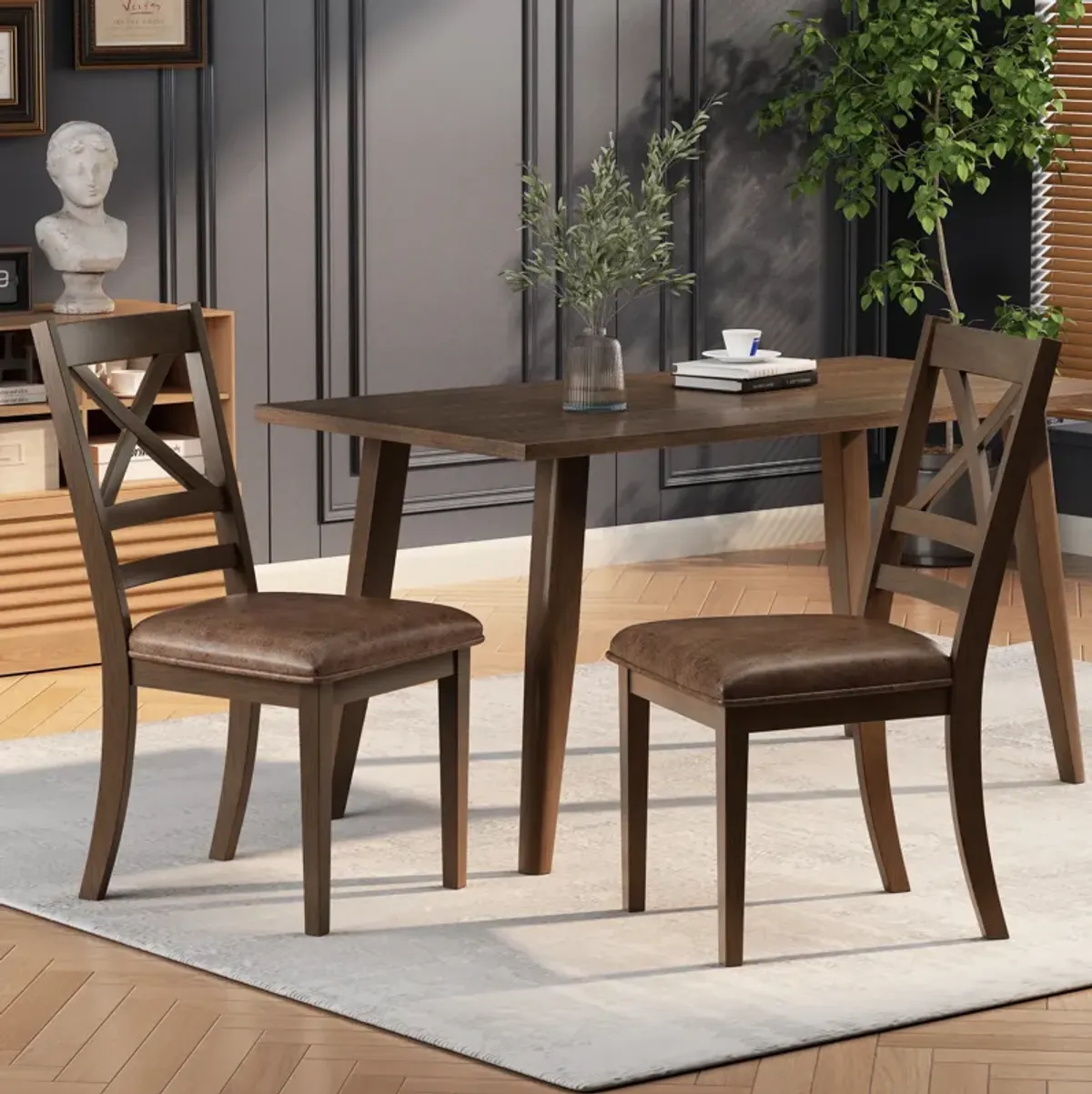 Merax Indoor 7 Pieces Wood Dining Set