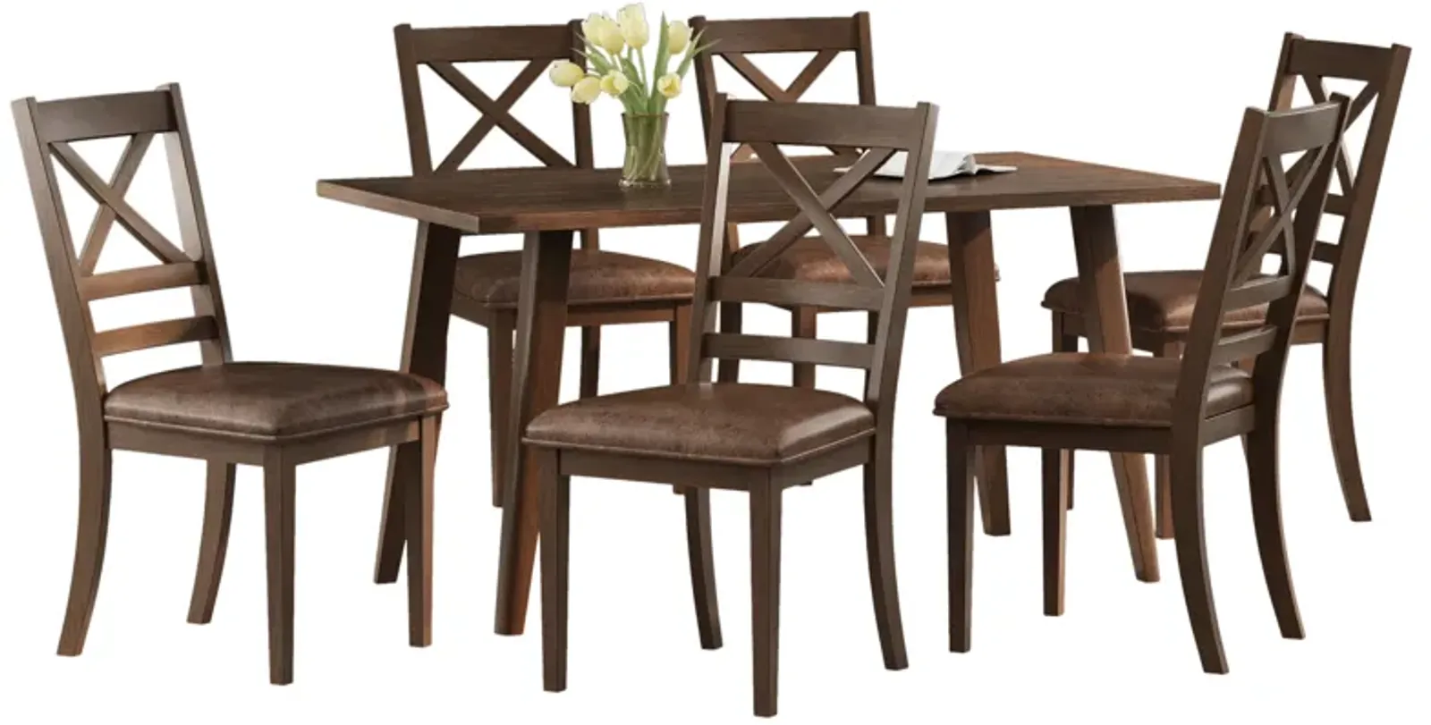 Merax Indoor 7 Pieces Wood Dining Set