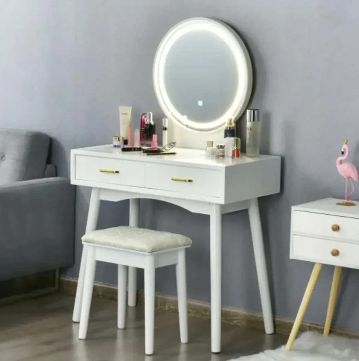 Vanity Dressing Table Set with 3 Lighting Modes