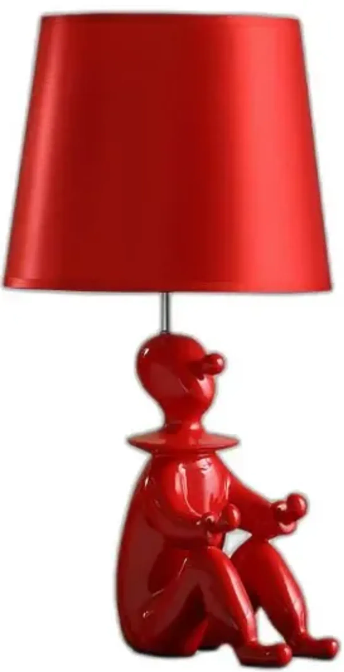 Hivvago 21" Red Bedside Table Lamp With Red Empire Shade