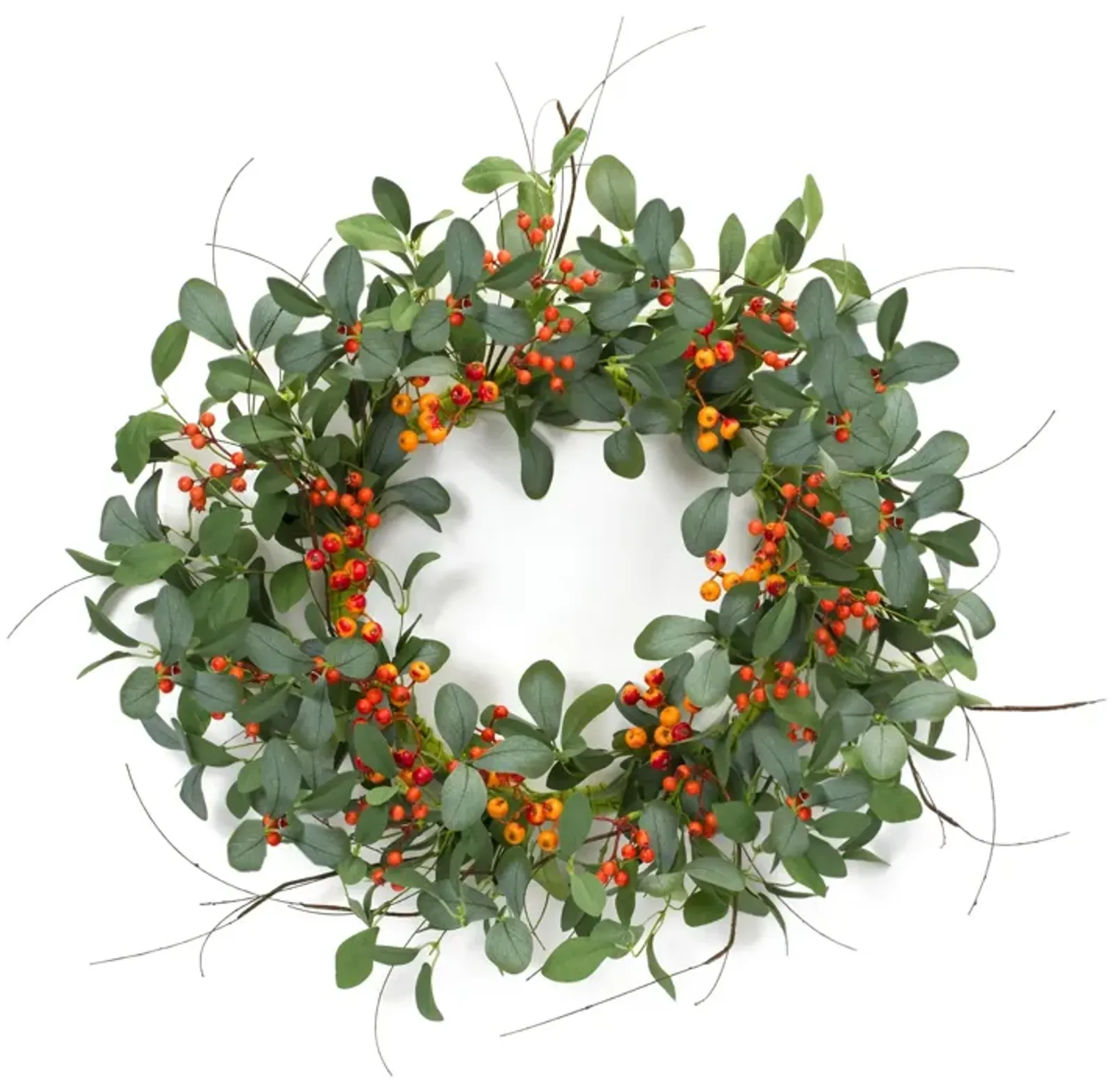 Foliage and Berry Twig Spring Wreath  21-Inch