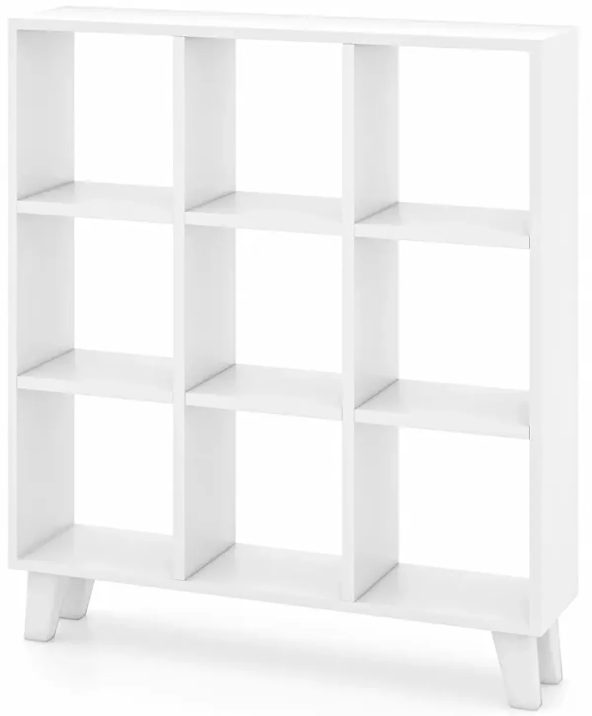 9-Cube Bookcase with 6 Removable Shelves and Raised Support Feet