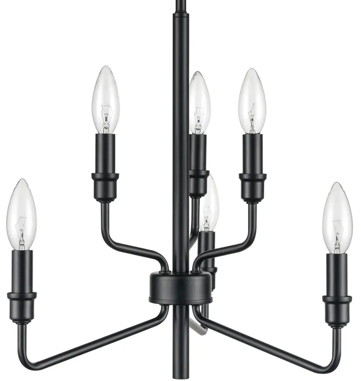 Saginaw 18'' Wide 6-Light Black Chandelier