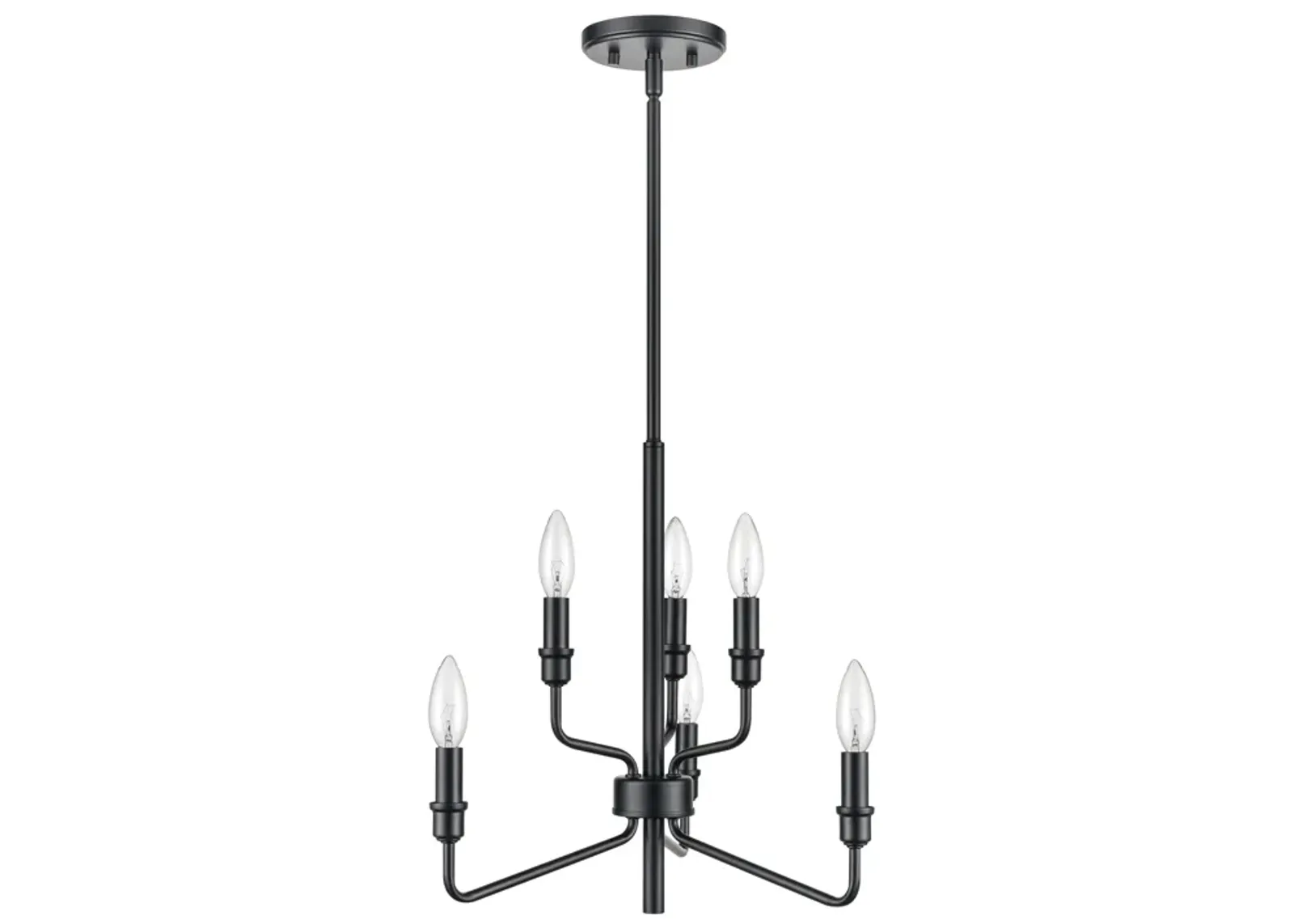 Saginaw 18'' Wide 6-Light Black Chandelier