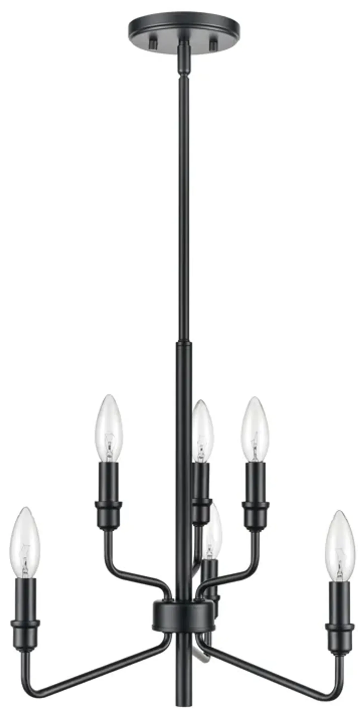 Saginaw 18'' Wide 6-Light Black Chandelier