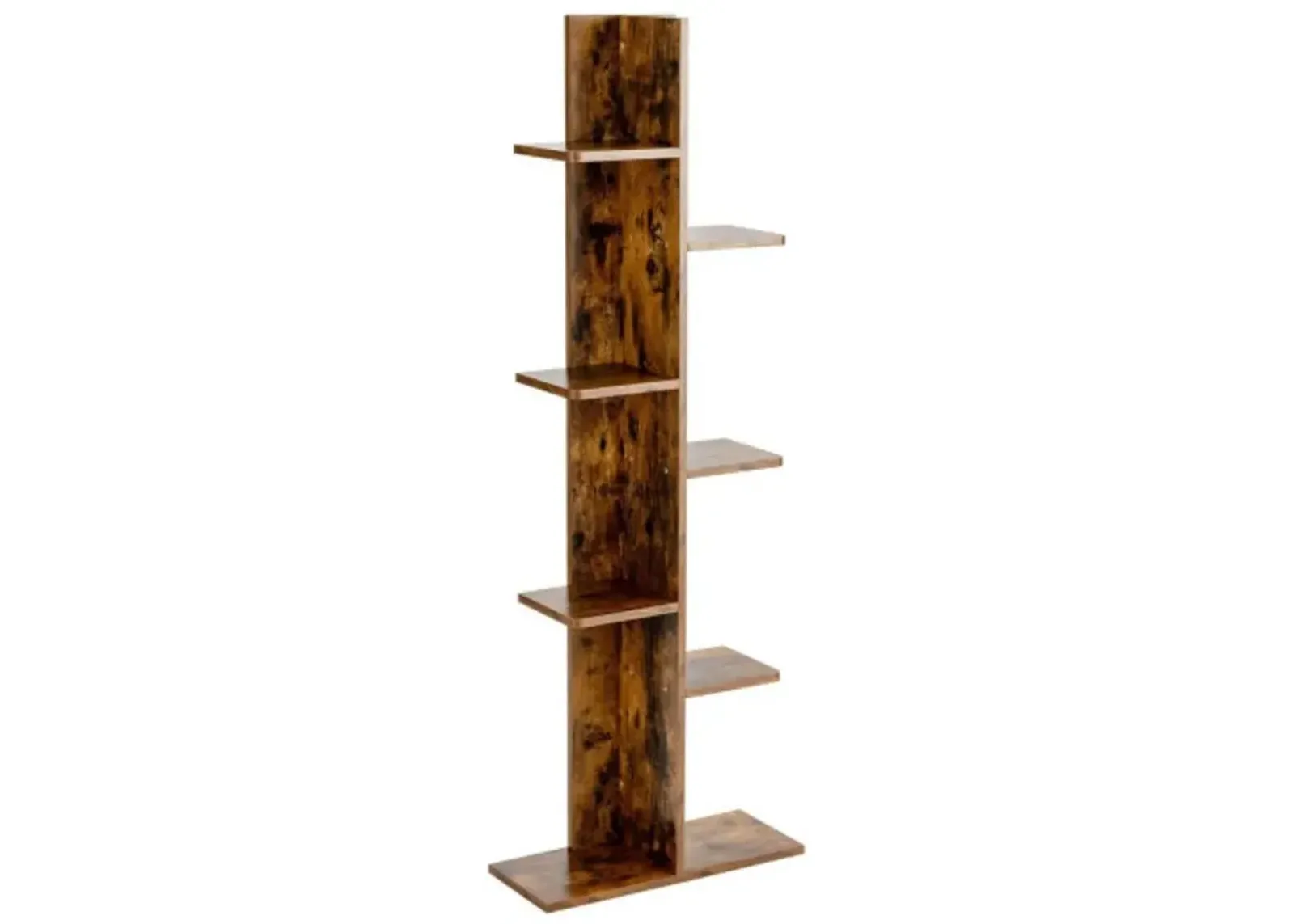 7-Tier Wooden Bookshelf with 8 Open Well-Arranged Shelves