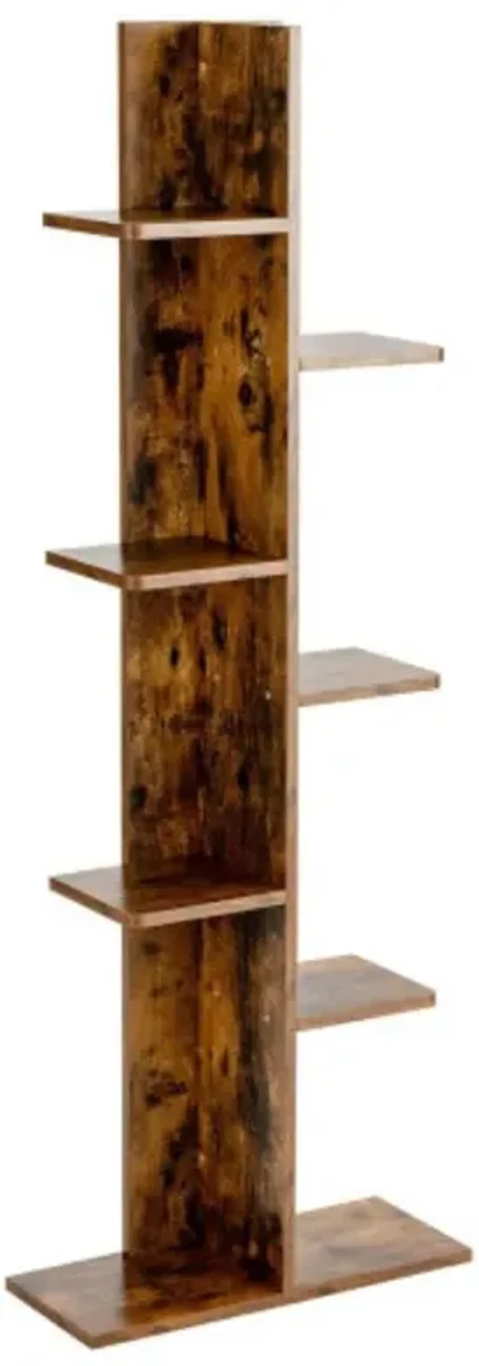 7-Tier Wooden Bookshelf with 8 Open Well-Arranged Shelves