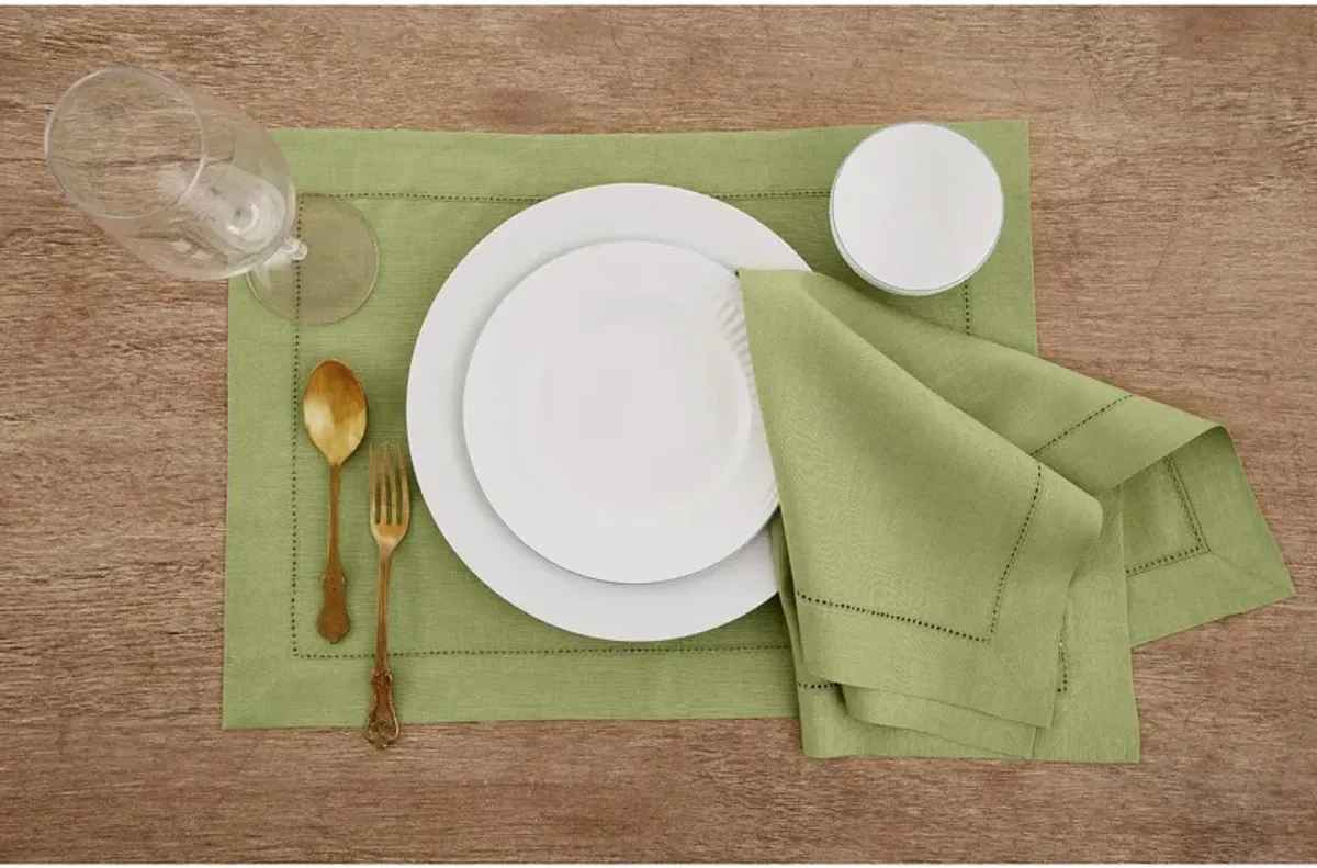 Solino Home 100% Pure Linen Dinner Napkins 20 x 20 Inch Set of 4 | Classic Hemstitch