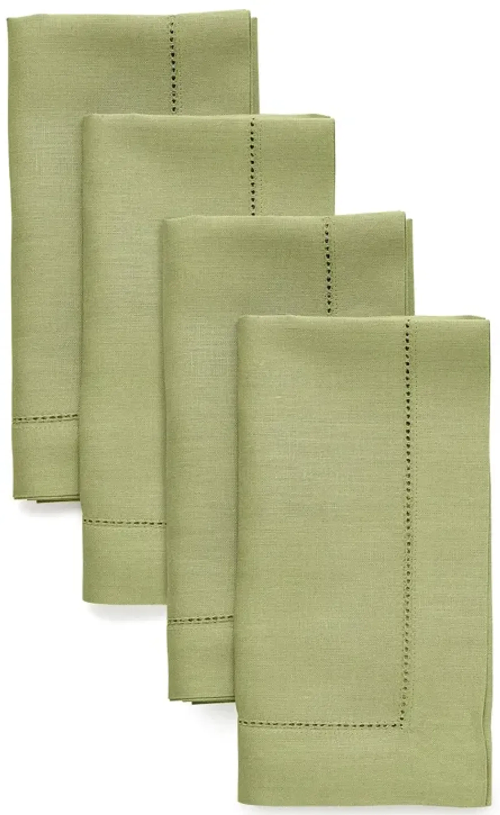 Solino Home 100% Pure Linen Dinner Napkins 20 x 20 Inch Set of 4 | Classic Hemstitch