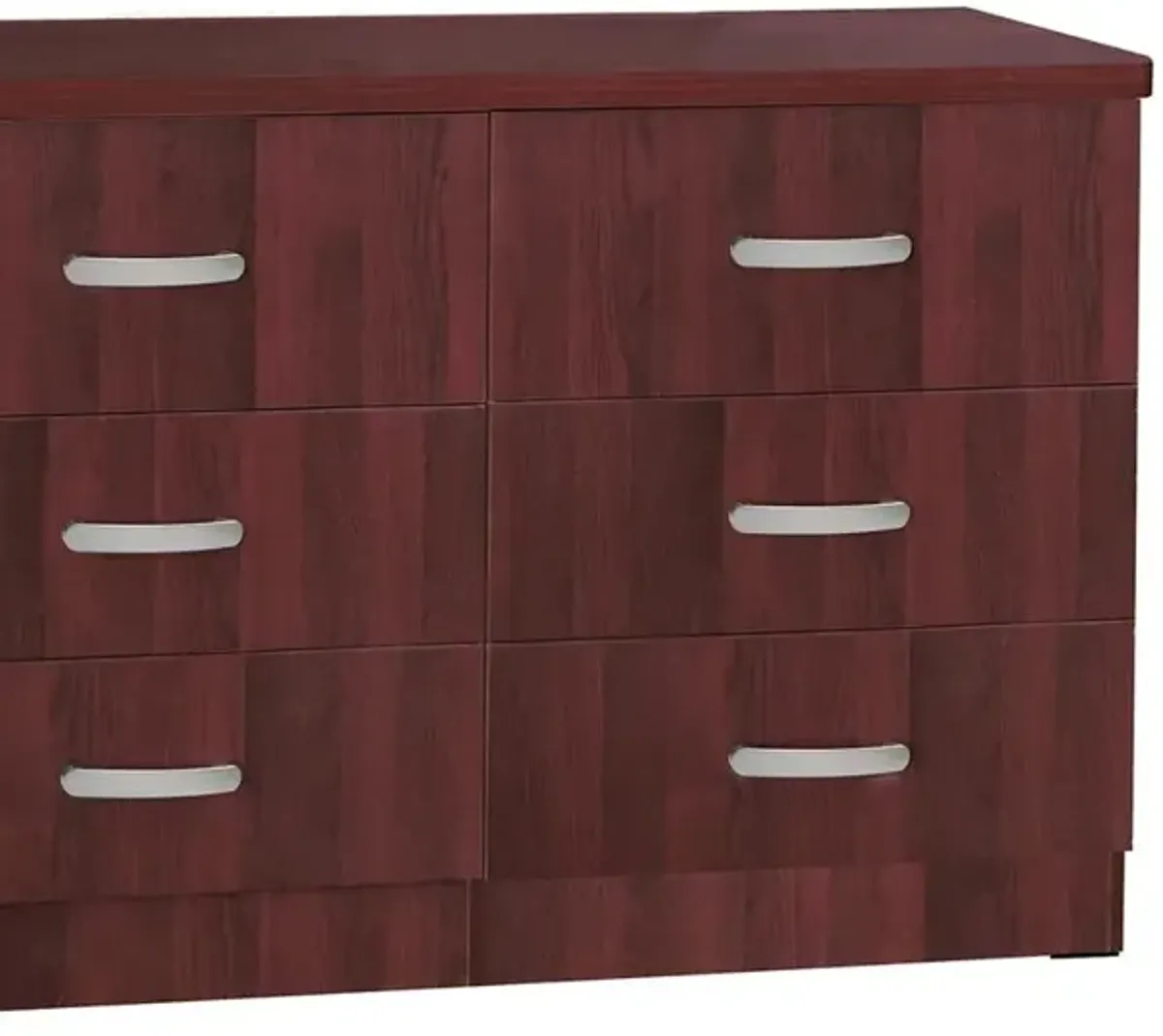 Better Home Products DD & PAM 6 Drawer Engineered Wood Dresser in Mahogany