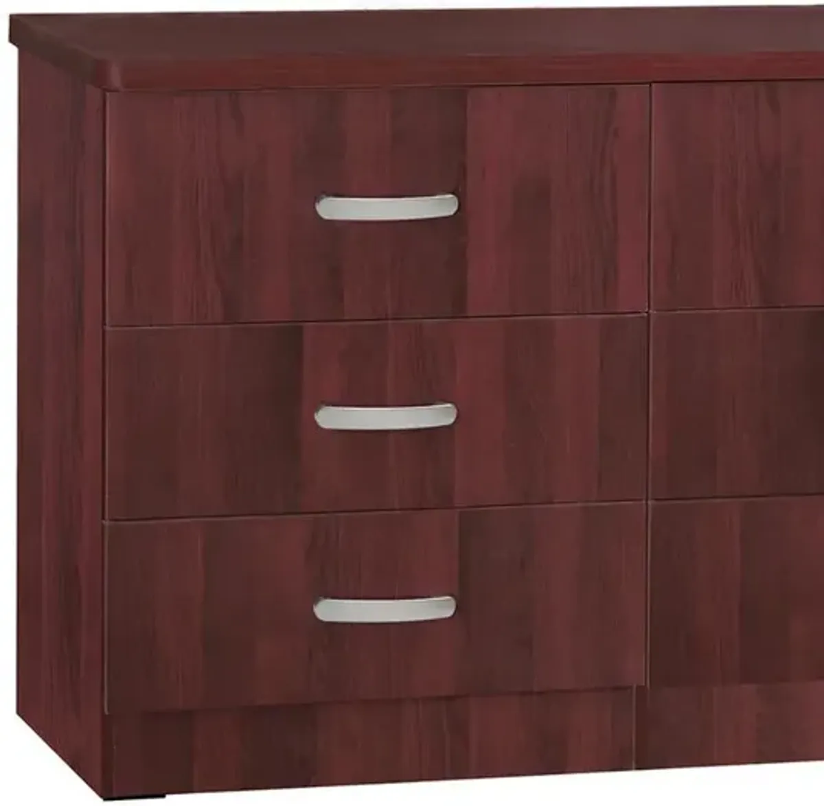 Better Home Products DD & PAM 6 Drawer Engineered Wood Dresser in Mahogany