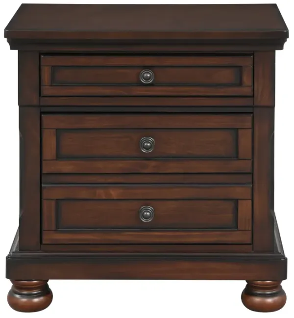 Streamdale Classic Nightstand, Brown Finish, Birch Veneer