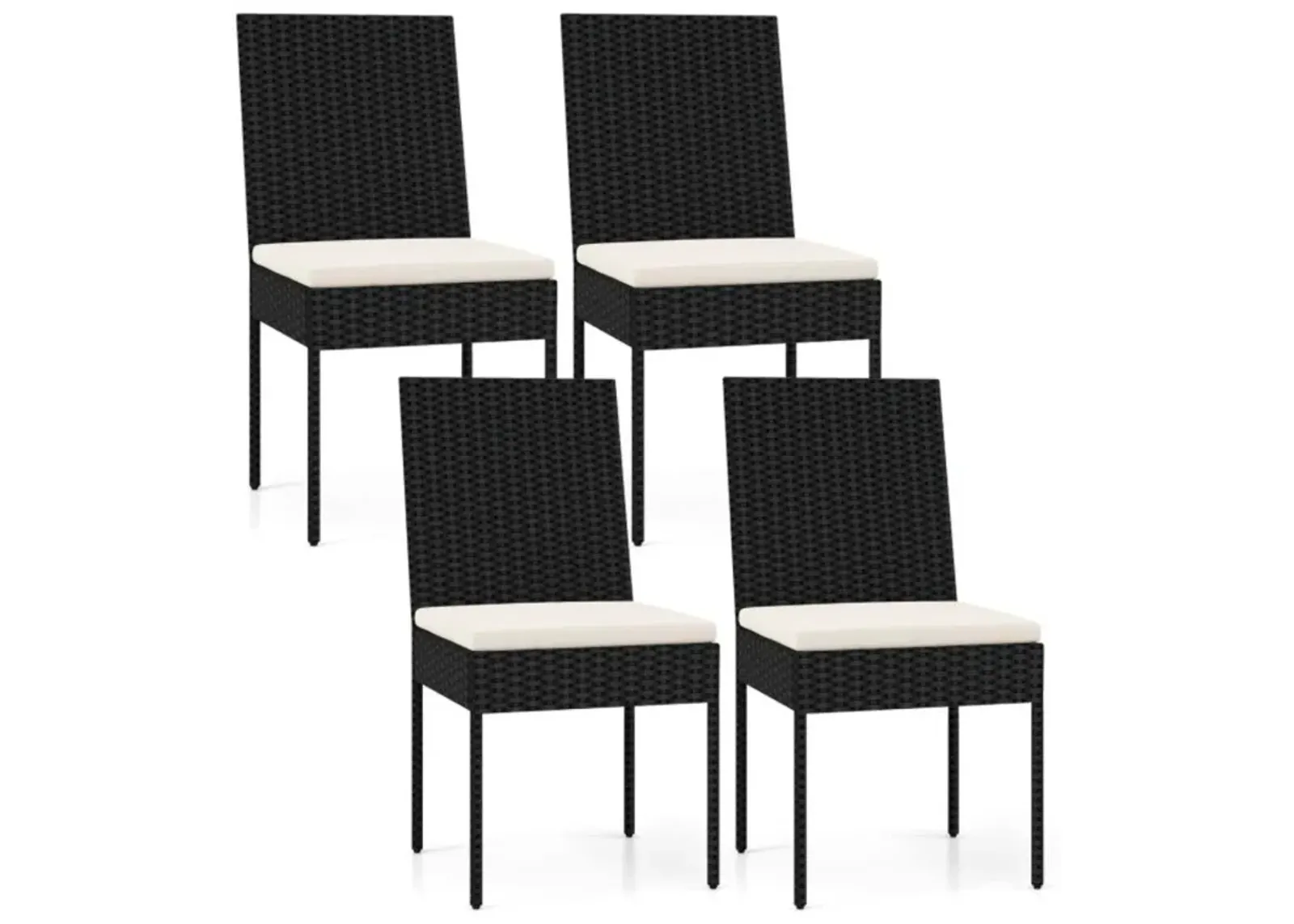 Hivvago PE Wicker Patio Chairs Set of 2/4 with Cushions for Porch Deck Garden and Backyard