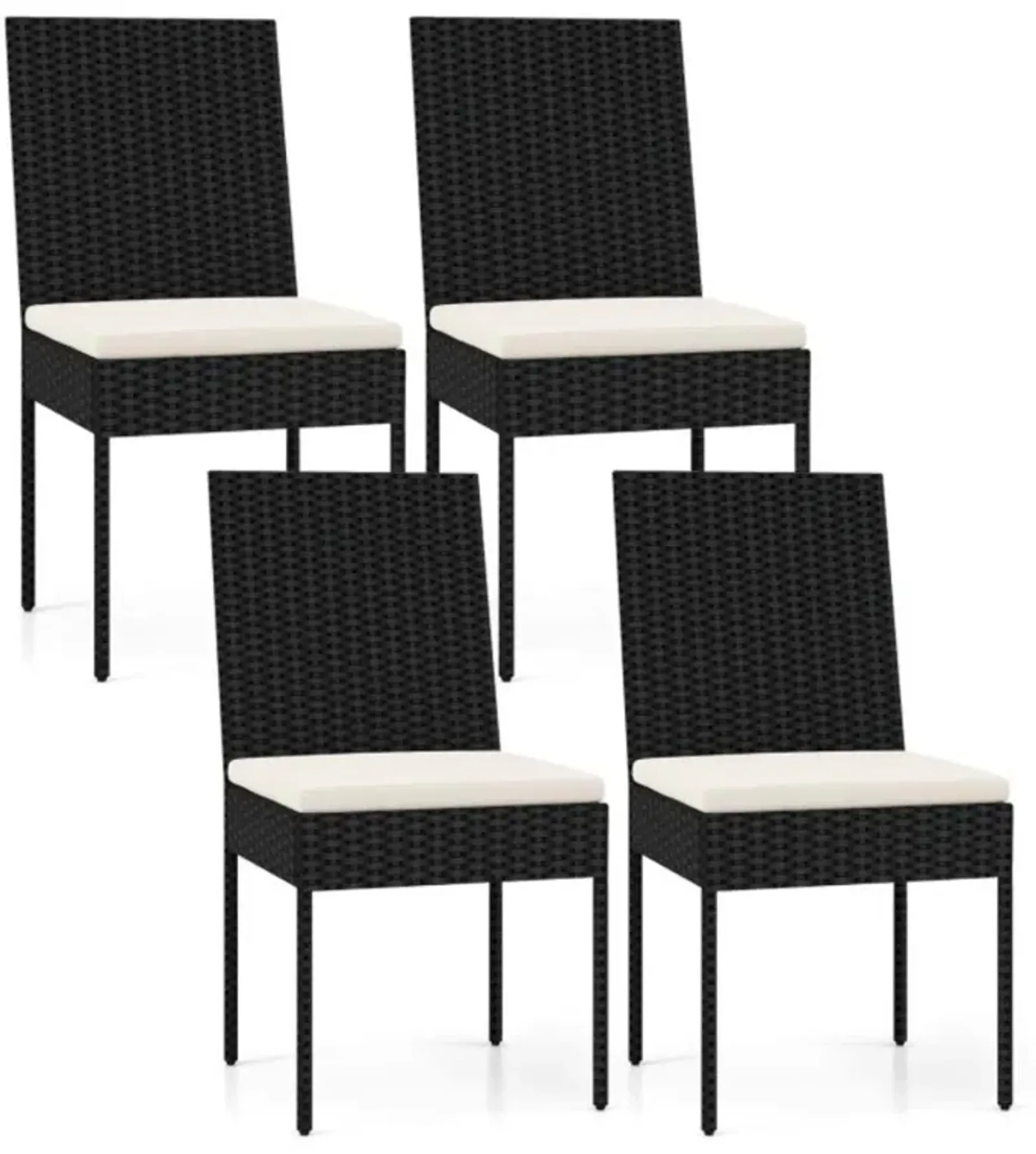 Hivvago PE Wicker Patio Chairs Set of 2/4 with Cushions for Porch Deck Garden and Backyard